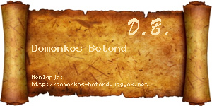 Domonkos Botond névjegykártya